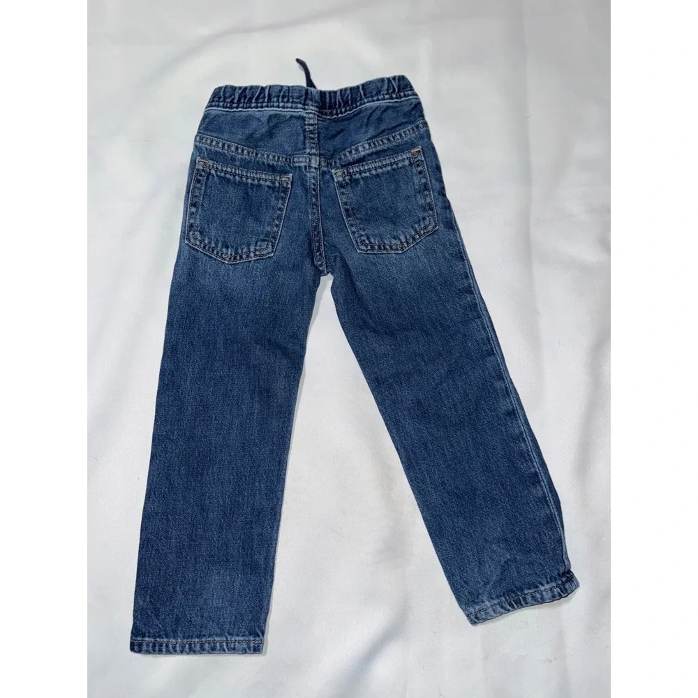 Baby Gap Disney Mickey Mouse Slim Jeans Dark Wash Elastic Waist Boys 4 Years